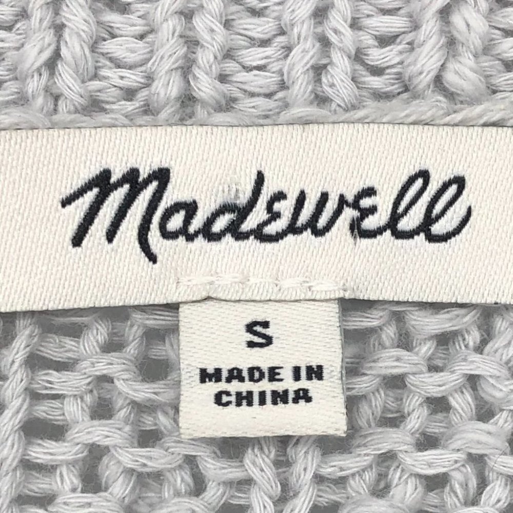 Madewell Grey Bobble Cardigan / Open front Sweater in Cool Fog Long sleeve S - Picture 5 of 16